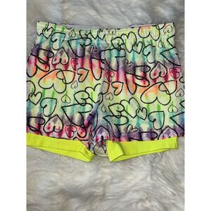 Justice Girls Sz. 8 Heart Design Dual Layer Sport Shorts. Cute, Exc. Condition
